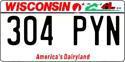 WI license plate 304PYN