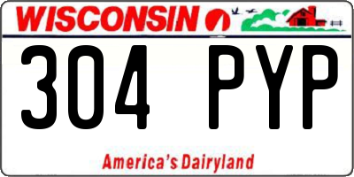WI license plate 304PYP
