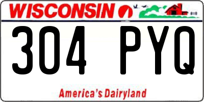 WI license plate 304PYQ