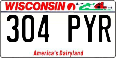 WI license plate 304PYR