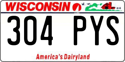WI license plate 304PYS