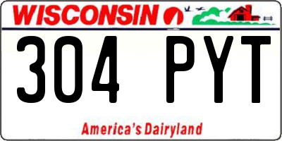 WI license plate 304PYT