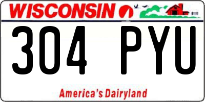 WI license plate 304PYU