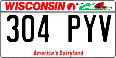 WI license plate 304PYV