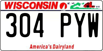 WI license plate 304PYW