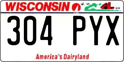 WI license plate 304PYX