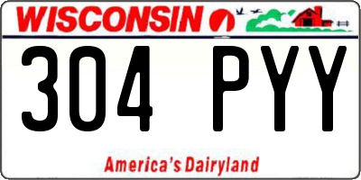 WI license plate 304PYY