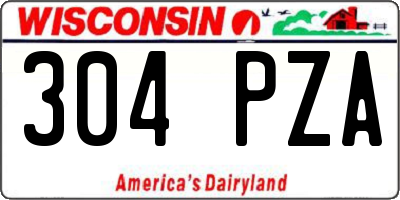 WI license plate 304PZA