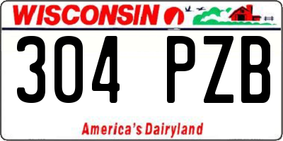 WI license plate 304PZB