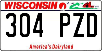 WI license plate 304PZD