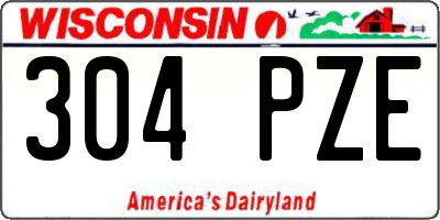 WI license plate 304PZE