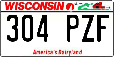 WI license plate 304PZF