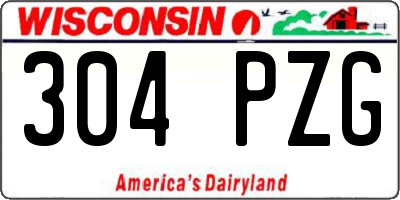 WI license plate 304PZG
