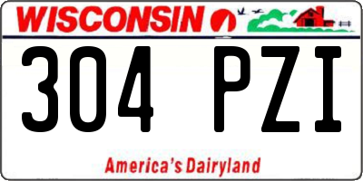 WI license plate 304PZI