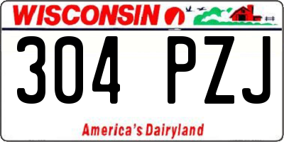 WI license plate 304PZJ
