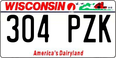 WI license plate 304PZK