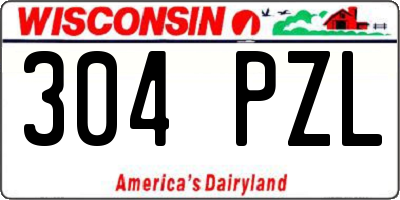 WI license plate 304PZL
