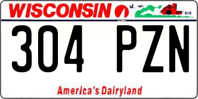WI license plate 304PZN