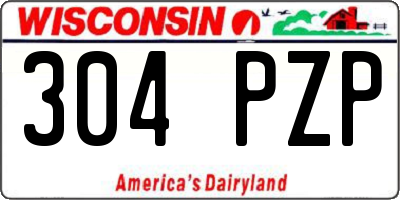 WI license plate 304PZP