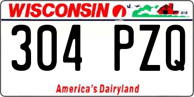 WI license plate 304PZQ