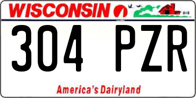 WI license plate 304PZR