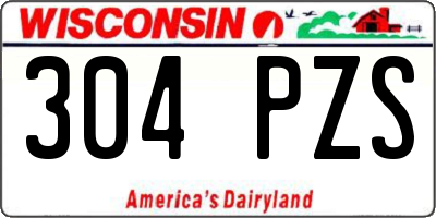 WI license plate 304PZS