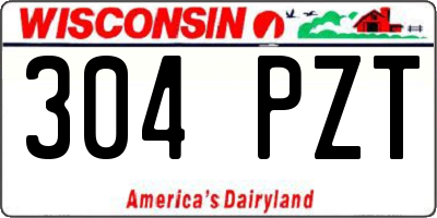 WI license plate 304PZT