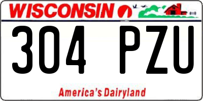 WI license plate 304PZU