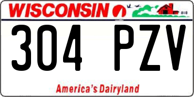 WI license plate 304PZV