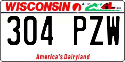 WI license plate 304PZW