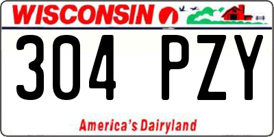 WI license plate 304PZY