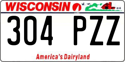 WI license plate 304PZZ
