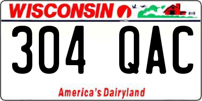 WI license plate 304QAC