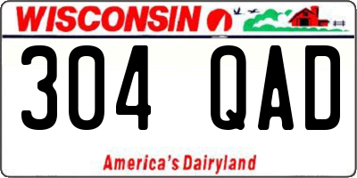 WI license plate 304QAD