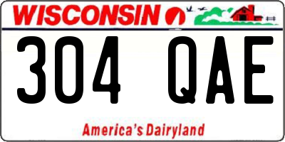 WI license plate 304QAE