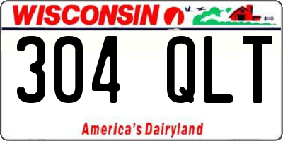 WI license plate 304QLT