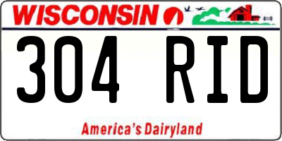 WI license plate 304RID