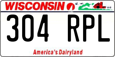 WI license plate 304RPL