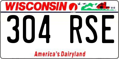 WI license plate 304RSE