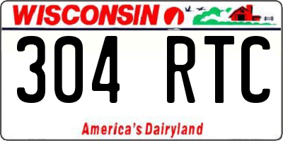 WI license plate 304RTC