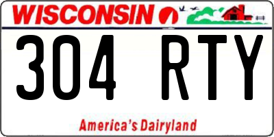 WI license plate 304RTY