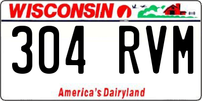 WI license plate 304RVM
