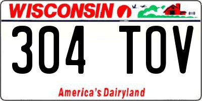 WI license plate 304TOV