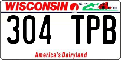 WI license plate 304TPB