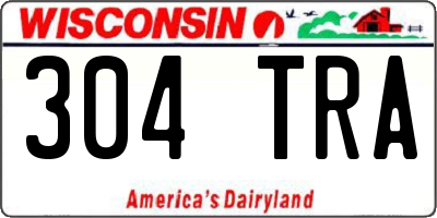 WI license plate 304TRA