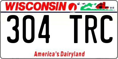 WI license plate 304TRC