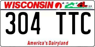 WI license plate 304TTC