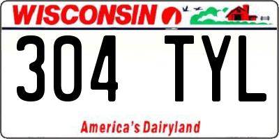 WI license plate 304TYL