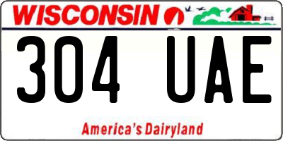 WI license plate 304UAE