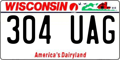 WI license plate 304UAG